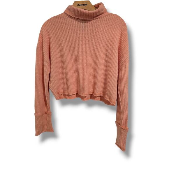Wild Fable  Women's peach orange waffle Pullover Long Sleeve Shirt - XS - Picture 2 of 9